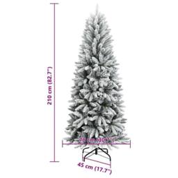 Berkfield Home Artificial Christmas Tree with Flocked Snow 210 cm PVC&PE in White - thumbnail 8