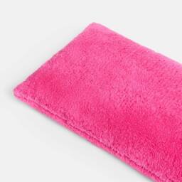 OHS Long Bolster Pillow Teddy Fleece Body Neck Pregnancy Support Cushion in Bright Pink - thumbnail 4