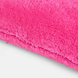 OHS Long Bolster Pillow Teddy Fleece Body Neck Pregnancy Support Cushion in Bright Pink - thumbnail 5