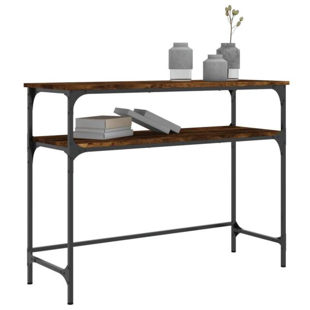 Berkfield Home Decorative Console Table Smoked Oak 100x35.5x75 cm Engineered Wood in Brown - image 1