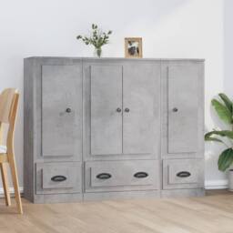 Berkfield Home Highboards 3 pcs Concrete Grey Engineered Wood - thumbnail 2