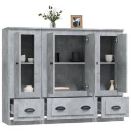 Berkfield Home Highboards 3 pcs Concrete Grey Engineered Wood - thumbnail 5