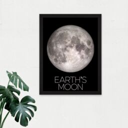 "Artery8 Wall Art Print NASA Our Solar System Earth's Moon Lunar Orbiter Image Large Framed Wall Décor Art in Brown - Size: W18"" x H24""" - thumbnail 2