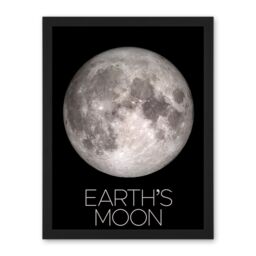 "Artery8 Wall Art Print NASA Our Solar System Earth's Moon Lunar Orbiter Image Large Framed Wall Décor Art in Brown - Size: W18"" x H24""" - thumbnail 1