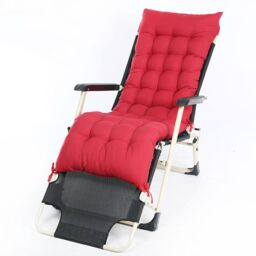 Leaper Sun Lounger Cushion Pad for Garden Recliner Chair in Red - thumbnail 2