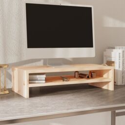 Berkfield Home Monitor Stand 50x24x13 cm Solid Wood Pine in Brown - Size: 50 x 24 x 13 cm - thumbnail 3