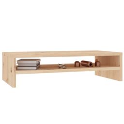Berkfield Home Monitor Stand 50x24x13 cm Solid Wood Pine in Brown - Size: 50 x 24 x 13 cm - thumbnail 4