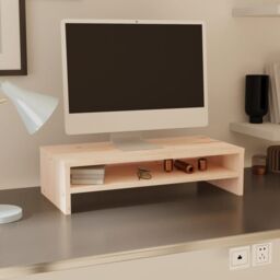 Berkfield Home Monitor Stand 50x24x13 cm Solid Wood Pine in Brown - Size: 50 x 24 x 13 cm