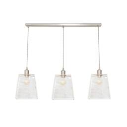 ValueLights Susie Glass Lantern Lamp Shade 3 Drop Diner Ceiling Pendant Light in Silver - thumbnail 2