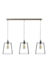 ValueLights Susie Glass Lantern Lamp Shade 3 Drop Diner Ceiling Pendant Light in Silver - thumbnail 6