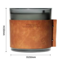 French Connection Sandalwood & Cedar Luxury Leather Candle 1.46kg - 4 Wick Scented - thumbnail 2