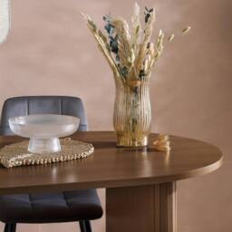 Birlea Axel Oval Fluted Dining Table With 4 Chairs in Brown - thumbnail 3