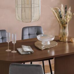 Birlea Axel Oval Fluted Dining Table With 4 Chairs in Brown - thumbnail 2