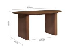 Birlea Axel Oval Fluted Dining Table With 4 Chairs in Brown - thumbnail 6
