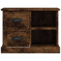 Berkfield Home Bedside Cabinet Smoked Oak 60x35.5x45 cm in Brown - thumbnail 7