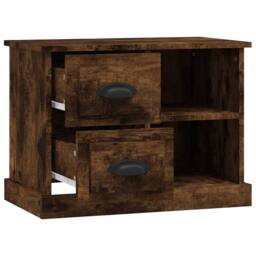 Berkfield Home Bedside Cabinet Smoked Oak 60x35.5x45 cm in Brown - thumbnail 6