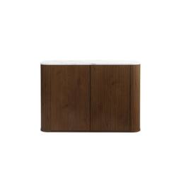 Birlea Kagu 2 Door Sideboard Fluted Ribbed Walnut & Marble effect - thumbnail 9