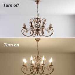 Garwarm 8-Light Vintage Metal Chandelier with Adjustable Height in Bronze - thumbnail 3