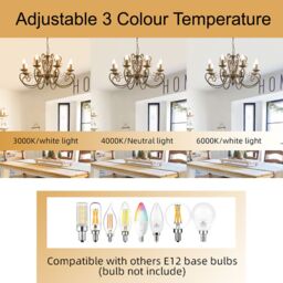 Garwarm 8-Light Vintage Metal Chandelier with Adjustable Height in Bronze - thumbnail 4