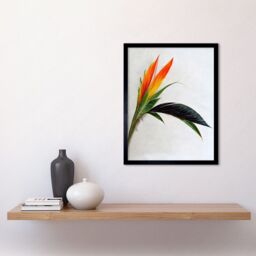 "Artery8 Wall Art Print Tropical Plant Bird of Paradise Flower Botanical Bloom Art Framed in Black - Size: W12"" x H16""" - thumbnail 2