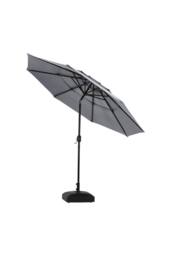 Garden Sanctuary 3-Tier Outdoor Garden Umbrella with Crank & Concrete-Filled Stand in Light Grey - thumbnail 3