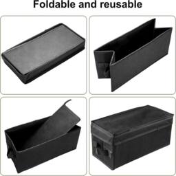 SPETLEK 4Pcs DVD Storage Box 35x16x15.5cm Storage Boxes Container CD Sleeves in Black - Size: 35x16x15.5 cm - thumbnail 4