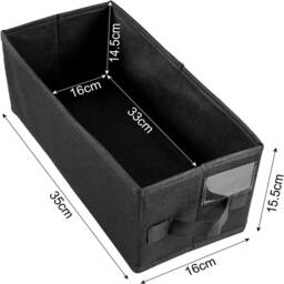 SPETLEK 4Pcs DVD Storage Box 35x16x15.5cm Storage Boxes Container CD Sleeves in Black - Size: 35x16x15.5 cm - thumbnail 2