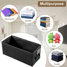 SPETLEK 4Pcs DVD Storage Box 35x16x15.5cm Storage Boxes Container CD Sleeves in Black - Size: 35x16x15.5 cm - thumbnail 5