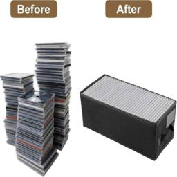 SPETLEK 4Pcs DVD Storage Box 35x16x15.5cm Storage Boxes Container CD Sleeves in Black - Size: 35x16x15.5 cm - thumbnail 3