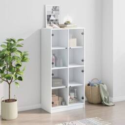 Berkfield Home Highboard with Doors White 68x37x142 cm Engineered Wood - Size: 68 x 37 x 142 cm - thumbnail 1