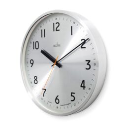 Acctim Klar Wall Clock Non-Ticking Sweep Metal Case 12/24 Dial Quartz Brushed Metal 40cm in Metallic Silver - thumbnail 3