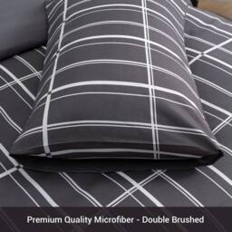 Pamposh Printed Duvet Cover Set King Size Reversible Quilt Covers in Charcoal - Size: Super King - thumbnail 7
