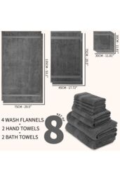 CityComfort Pack Of 8 Towels in Grey - thumbnail 6