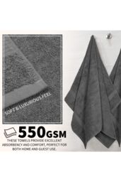 CityComfort Pack Of 8 Towels in Grey - thumbnail 4