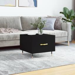Berkfield Home Coffee Table Black 50x50x40 cm Engineered Wood - Size: 50 x 50 x 40 cm - thumbnail 2