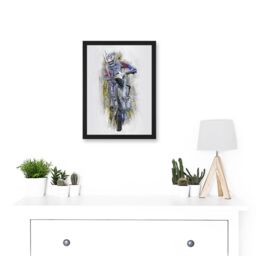 Artery8 Motor Dirt Bike Motocross Sport Graphic Artwork Framed Wall Art Print A4 in Black - thumbnail 2