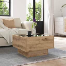 Berkfield Home Decorative Coffee Table Artisan oak 50 x 50 x 30 cm Engineered wood in Brown - thumbnail 5