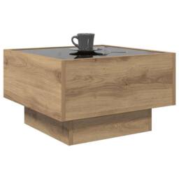 Berkfield Home Decorative Coffee Table Artisan oak 50 x 50 x 30 cm Engineered wood in Brown