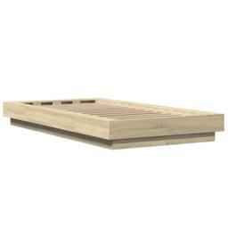 Berkfield Home Bed Frame with LED Lights without Mattress Sonoma Oak 90x200cm in Light Brown - Size: 90x200 cm - thumbnail 7