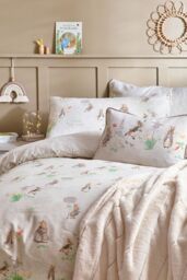 Peter Rabbit ™ Classic 100% Cotton Reversible Duvet Cover Set in Natural - Size: Single - thumbnail 6
