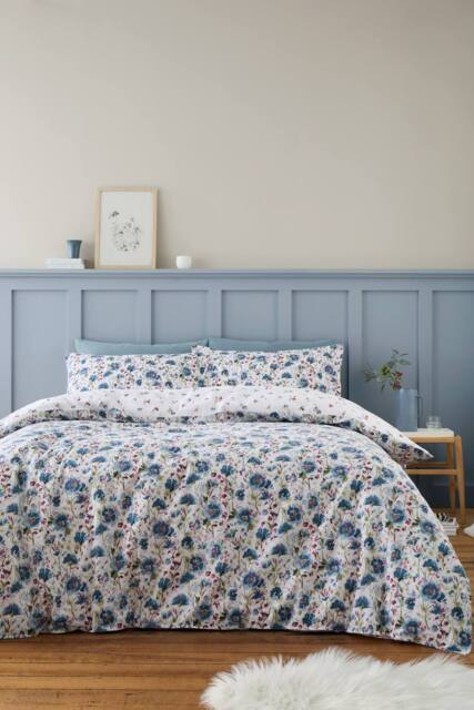 Bianca 'Brushed Cotton Ophelia' Floral Reversible Duvet Cover Set - Size: Single - image 1
