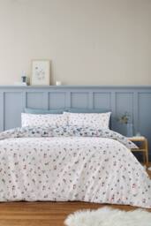 Bianca 'Brushed Cotton Ophelia' Floral Reversible Duvet Cover Set - Size: Single - thumbnail 2
