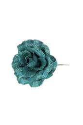 KDMD Peacock Glitter Rose Dia21cm 3 Pack in Teal