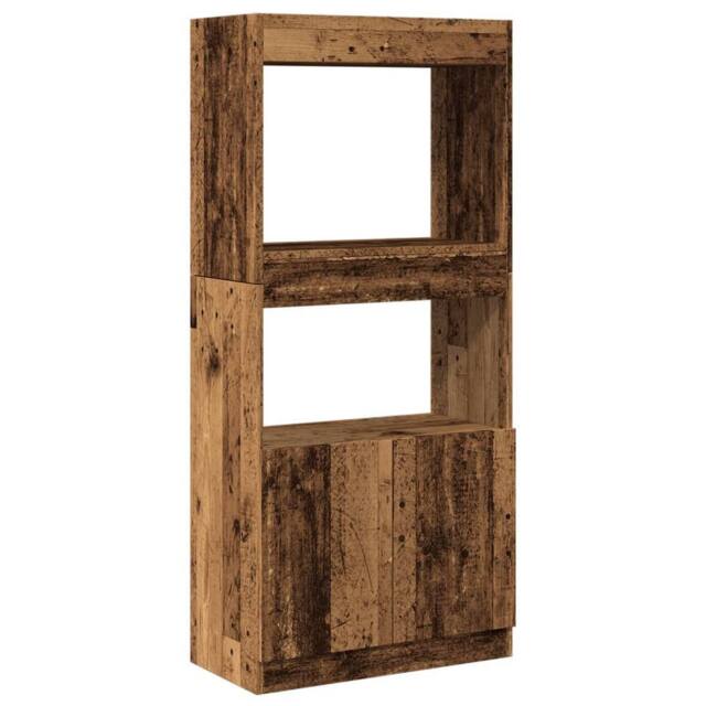 Berkfield Home Highboard Old Wood 63x33x140 cm Engineered Wood in Brown - Size: 63 x 33 x 140 cm - image 1