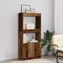 Berkfield Home Highboard Old Wood 63x33x140 cm Engineered Wood in Brown - Size: 63 x 33 x 140 cm - thumbnail 4