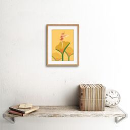 "Artery8 Wall Art Print Fairies Yellow Flower Fairy Framed in Beige - Size: W7"" x H9""" - thumbnail 2