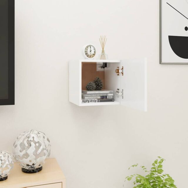 Berkfield Home Wall Mounted TV Cabinet White 30.5x30x30 cm - image 1