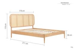 Birlea Rattan Bed Frame Calibra Oak Bedstead in Beige - Size: King - thumbnail 6