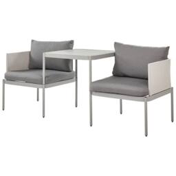 Wyld and Coco Convertible Garden Sofa Set 2-Seater Light Grey Aluminium - thumbnail 6