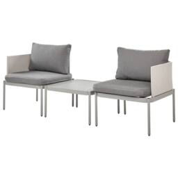 Wyld and Coco Convertible Garden Sofa Set 2-Seater Light Grey Aluminium - thumbnail 4